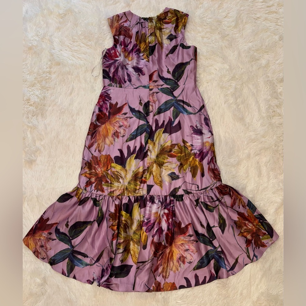 Kay Unger Floral Purple Midi Dress - Picture 4 of 6
